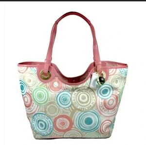 Rare Coach Beach Tote Multicolor F19184